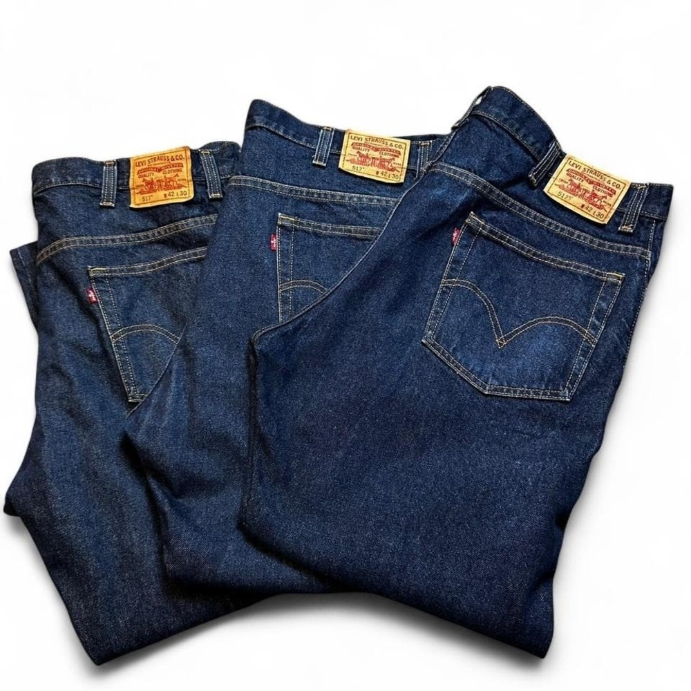 Levi's 517 bootcut 42x30‎ Y2K denim blue jeans lot of 3